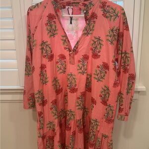 Pink Floral Long Sleeve Dress